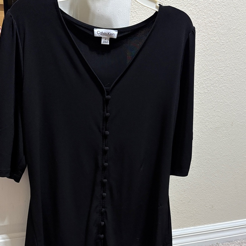 Calvin Klein Women's Elegant Black Button-Down Shirt
